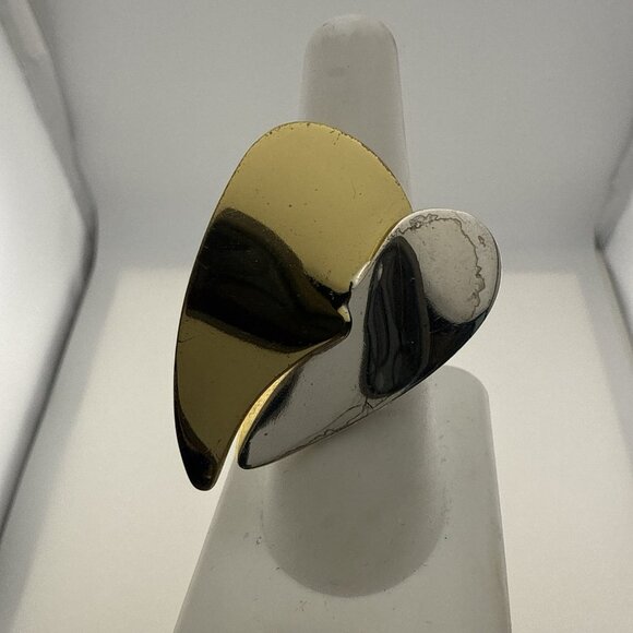 RLM Studio Ring Robert Lee Morris Sterling Silver Heart Brass Mixed Metal size 7 - Picture 4 of 14